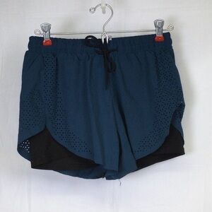 Kimberly.c Women's Teal Black Athletic Shorts, Sz S/M